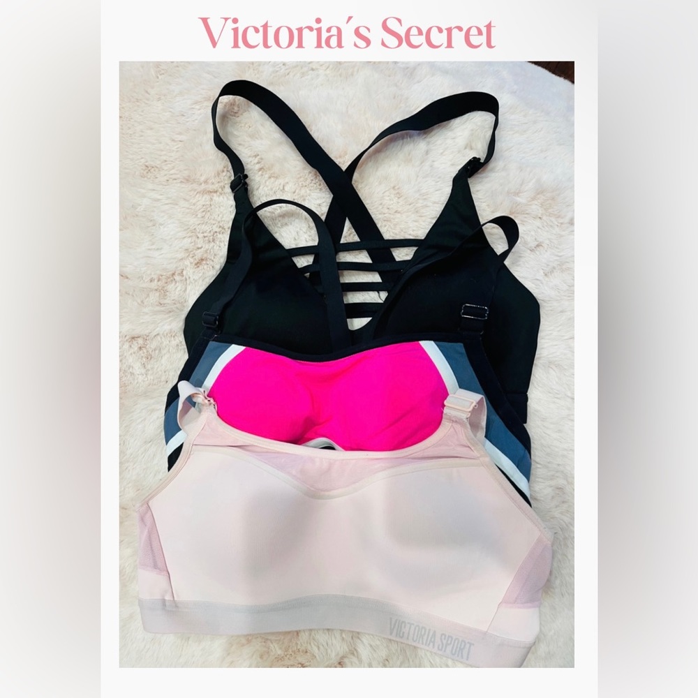 Bundle Lot of 3 wired and wireless Victoria’s Secret Sports Bras